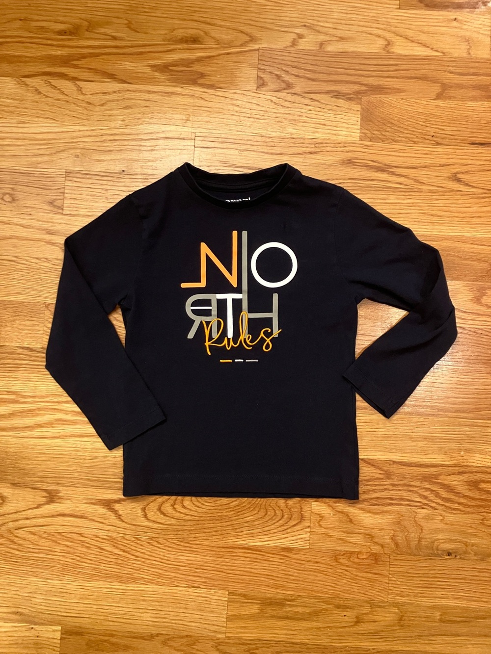 Mayoral Navy Long-Sleeve Tee with 'No Rules' Graphic